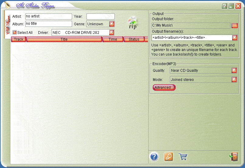Screenshot of A1 Audio Ripper