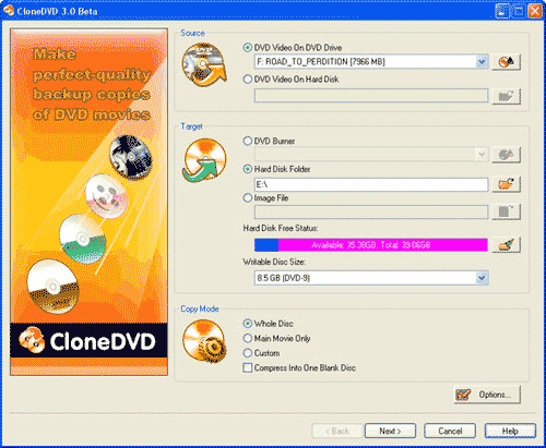 Screenshot of Clone DVD