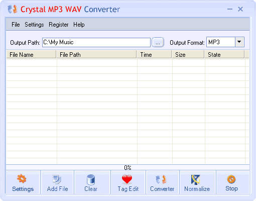 Screenshot of Crystal MP3 Converter 1.20