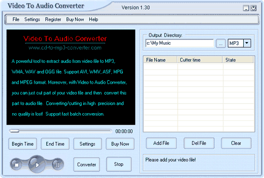 Screenshot of Crystal Video To Audio Converter