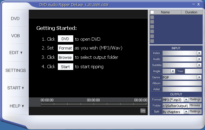 Screenshot of DVD Audio Ripper Deluxe