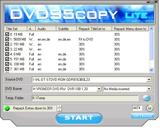 Screenshot of Dvd95Copy Lite
