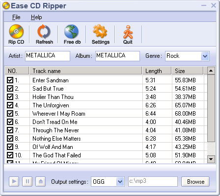 Screenshot of Ease-CD-Ripper
