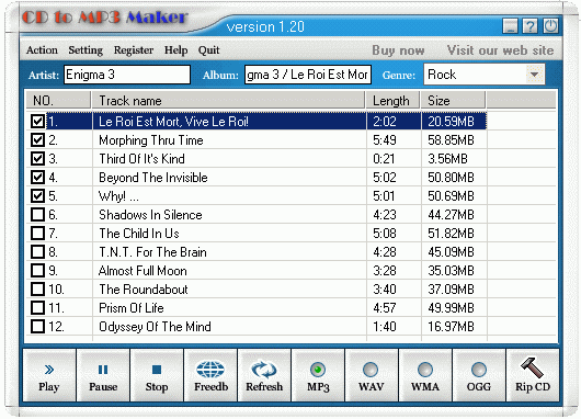 Screenshot of Ease-CD-to-MP3-Maker