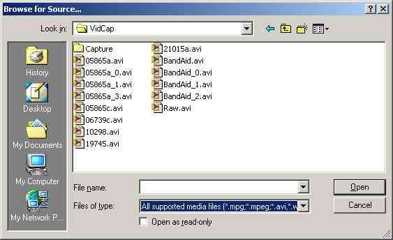 Browse button open a window