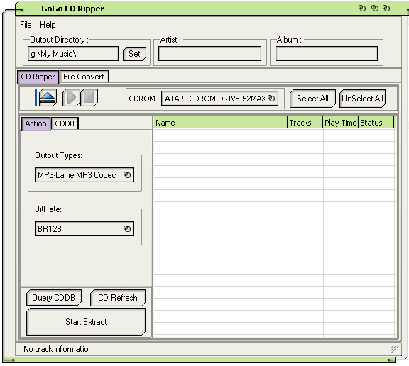 Screenshot of GoGo CD Ripper 1.24