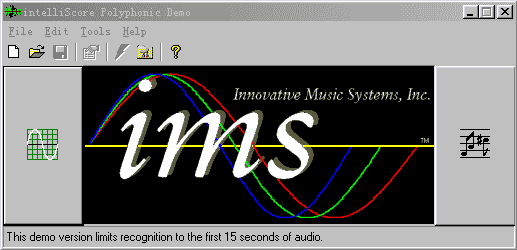 Screenshot of IntelliScore Polyphonic