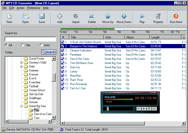 Screenshot of MP3 CD Converter