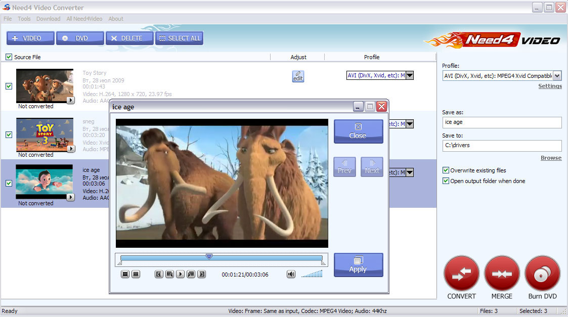 Need4 Video Converter 5 7 by smallville20 (FreeLeech) ( Net) preview 1