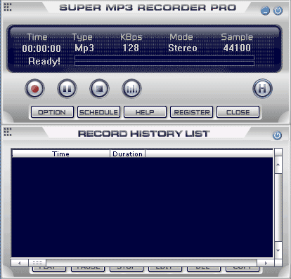 Screenshot of Super Mp3 Recorder Professional 6.0