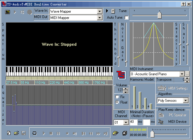 Screenshot of Audio To Midi