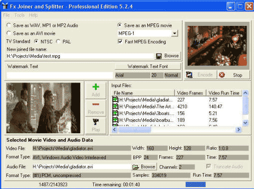 Screenshot of Video Audio Joiner Splitter