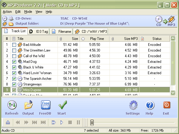 Screenshot of MP3 Producer 2.29