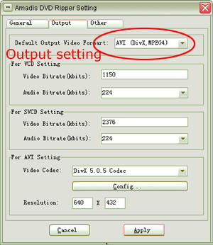 Output setting