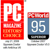 Spyware Doctor 'Best AntiSpyware Software' - PC World, October 2007